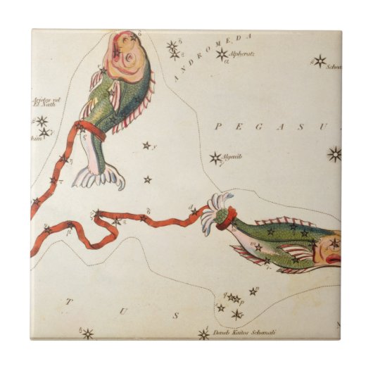 "Zodia Sign: Pisces"セラミックタイル タイル (正面)