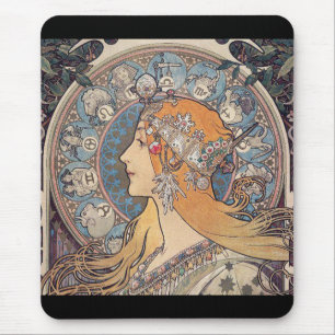 Zodiac , Alfons Maria Mucha マウスパッド