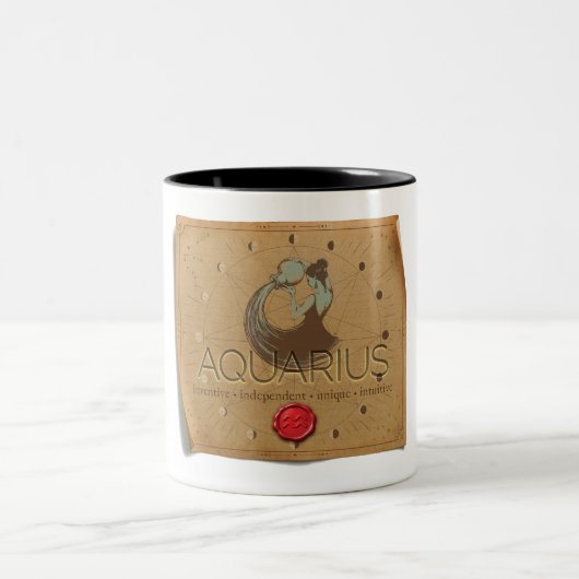 Zodiac - Aquarius - Coffee Mug ツートーンマグカップ (中央)