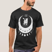 Zodiac Aquarius Horoscope Astrology Cat Crescent M Tシャツ (正面)