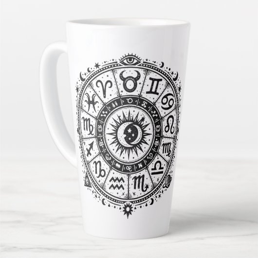 Zodiac Arcana — バーンズインヘルによる十二星座 カフェラテマグ (左アングル)