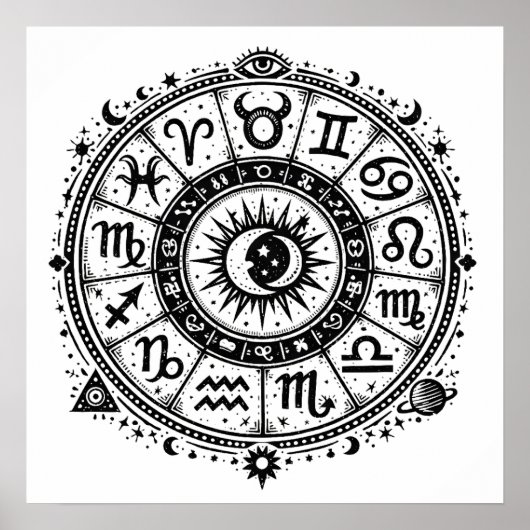 Zodiac Arcana — バーンズインヘルによる十二星座 ポスター (正面)