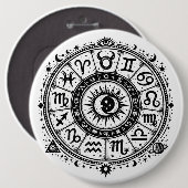 Zodiac Arcana — バーンズインヘルによる十二星座 缶バッジ (正面&裏面)