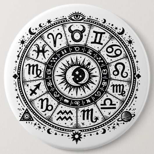 Zodiac Arcana — バーンズインヘルによる十二星座 缶バッジ (正面)