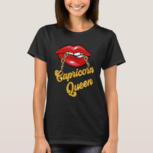 Zodiac Astrology  Lip Capricorn Queen December Tシャツ (正面)