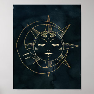 Zodiac, Astrology, Poster Moon Sun Stars ポスター