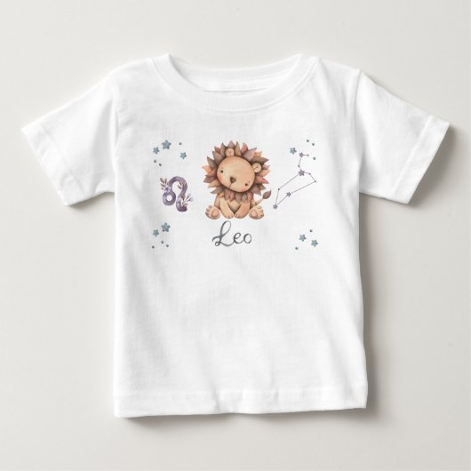 Zodiac Baby しし座 ベビーボディスーツ + Tシャツ (正面)