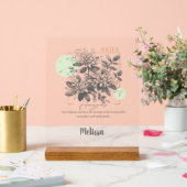 Zodiac Birth Flower Art Personalized Aries Gift アクリルサイン (ウェディング)