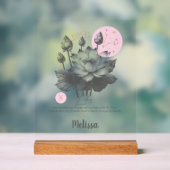 Zodiac Birth Flower Art Personalized Pisces Gift アクリルサイン (ニュートラル)