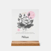 Zodiac Birth Flower Art Personalized Pisces Gift アクリルサイン (正面)