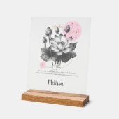 Zodiac Birth Flower Art Personalized Pisces Gift アクリルサイン (傾斜)