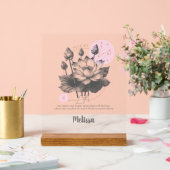 Zodiac Birth Flower Art Personalized Pisces Gift アクリルサイン (ウェディング)