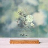 Zodiac Birth Flower Art Personalized Virgo Gift アクリルサイン (ニュートラル)