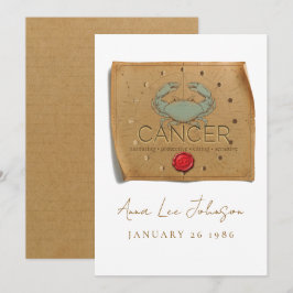 ZODIAC - Cancer - Personalized Birthday Card 招待状
