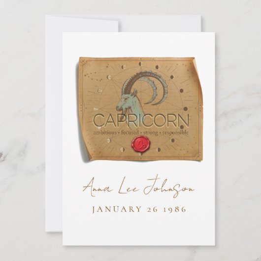 ZODIAC - Capricorn - Personalized Birthday Card 招待状 (正面)