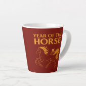 Zodiac Chinese New Year 2026 Horse カフェラテマグ (右アングル)