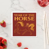 Zodiac Chinese New Year 2026 Horse スタンダードカクテルナプキン (インサイチュ)