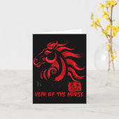 Zodiac Chinese New Year Of The Horse 2026 カード (黄色い花)