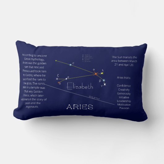 Zodiac Constellation Aries Funny Unique ランバークッション (正面)