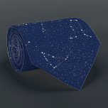 Zodiac Constellations with a Dark Blue Starry Sky ネクタイ<br><div class="desc">Tie in all of the twelve zodiac constellations against a starry sky background in dark navy / indigo blue</div>