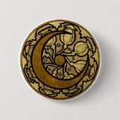 Zodiac Crescent Moon Mucha  缶バッジ (正面)