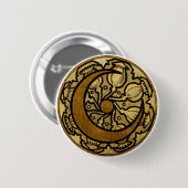 Zodiac Crescent Moon Mucha  缶バッジ (正面&裏面)