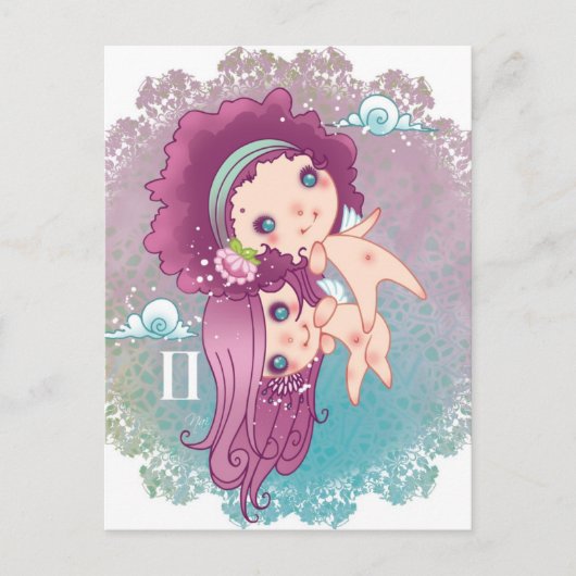 Zodiac gémeaux gemini ポストカード (正面)