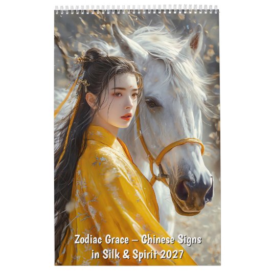 Zodiac Grace – 絹と霊感に満ちた中国の十二支 カレンダー (カバー)