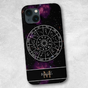 Zodiac iPhone Case   Astrology Symbols & Monogram 13ケース