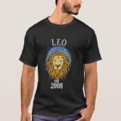 Zodiac Leo Born in 2008 Tシャツ (正面)