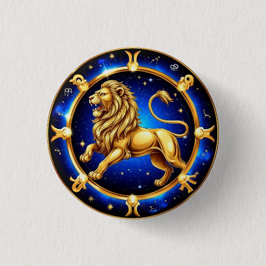 Zodiac Leo Emblem 缶バッジ (正面)