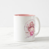 Zodiac Libra Girl Feminine Astrology Art ツートーンマグカップ (正面右)