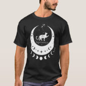 Zodiac Sagittarius Horoscope Astrology Cat Crescen Tシャツ (正面)