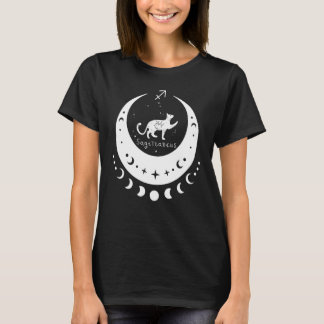 Zodiac Sagittarius Horoscope Astrology Cat Crescen Tシャツ