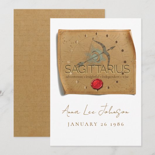 ZODIAC - Sagittarius - Personalized Birthday Card 招待状 (正面/裏面)