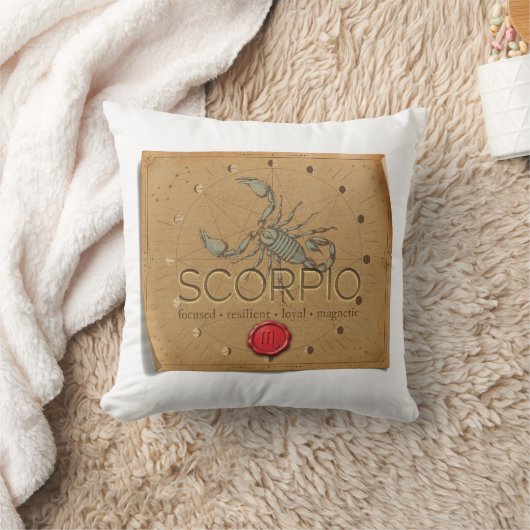 Zodiac - Scorpio - Throw Pillow クッション (ブランケット)
