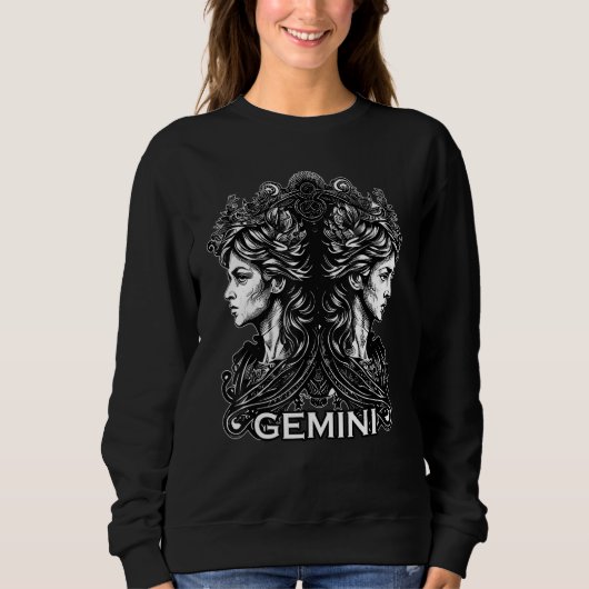 Zodiac Sign Gemini Twins Astrology Symbol Ancient  スウェットシャツ (正面)