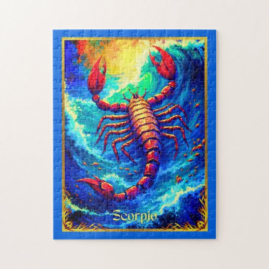 Zodiac Sign Scorpio Emerging from Deep Waters ジグソーパズル (縦)