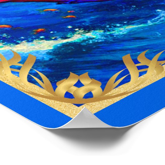 Zodiac Sign Scorpio Emerging from Deep Waters ポスター (角)