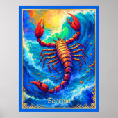 Zodiac Sign Scorpio Emerging from Deep Waters ポスター (正面)
