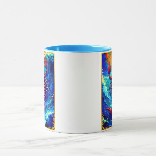 Zodiac Sign Scorpio Emerging from Deep Waters マグカップ (中央)