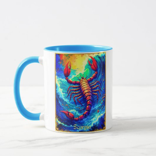 Zodiac Sign Scorpio Emerging from Deep Waters マグカップ (左)