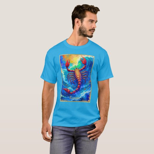 Zodiac Sign Scorpio Emerging from Deep Waters Tシャツ (正面フル)