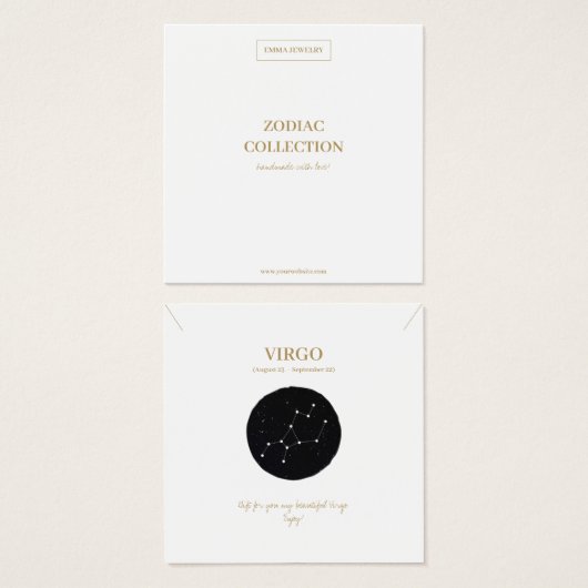 Zodiac Sign Virgo Jewelry Display Card (正面&裏面)
