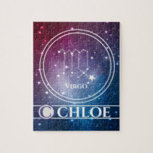 Zodiac Sign VIRGO Purple Night Sky Stars Name