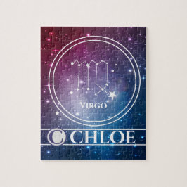 Zodiac Sign VIRGO Purple Night Sky Stars Name ジグソーパズル