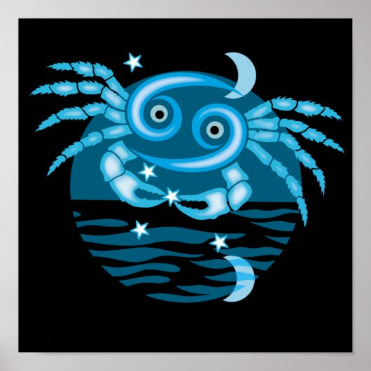 Zodiac Star Sign - Cancer Symbol Poster ポスター (正面)