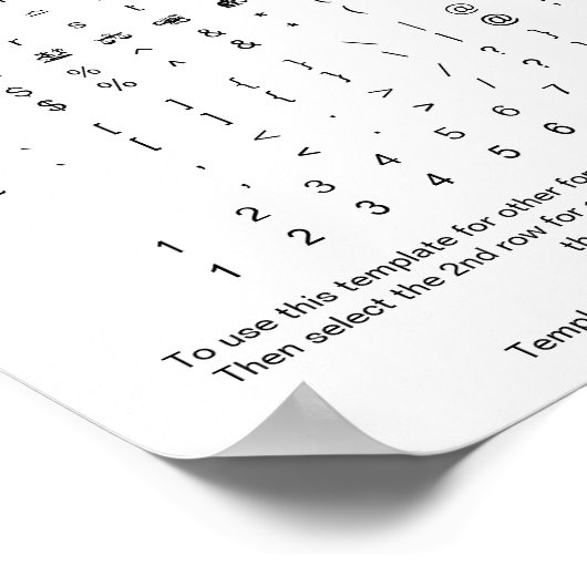 Zodiac Symbol Font Chararacter Reference ポスター (角)