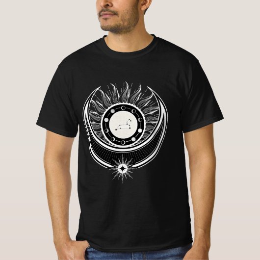 Zodiac Symbol T-Shirt – Bold Astrology & 獅子座/レオ Tシャツ (正面)