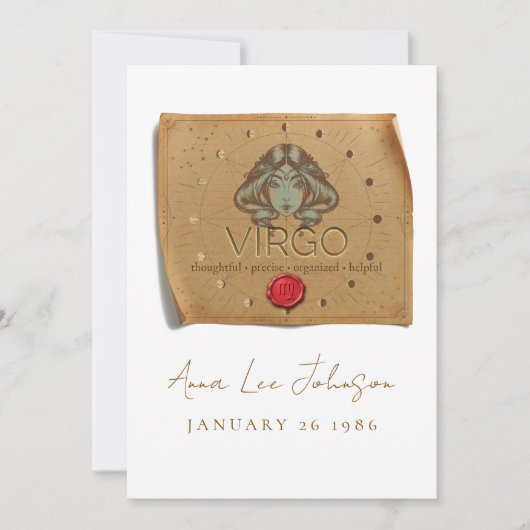ZODIAC - Virgo - Personalized Birthday Card 招待状 (正面)